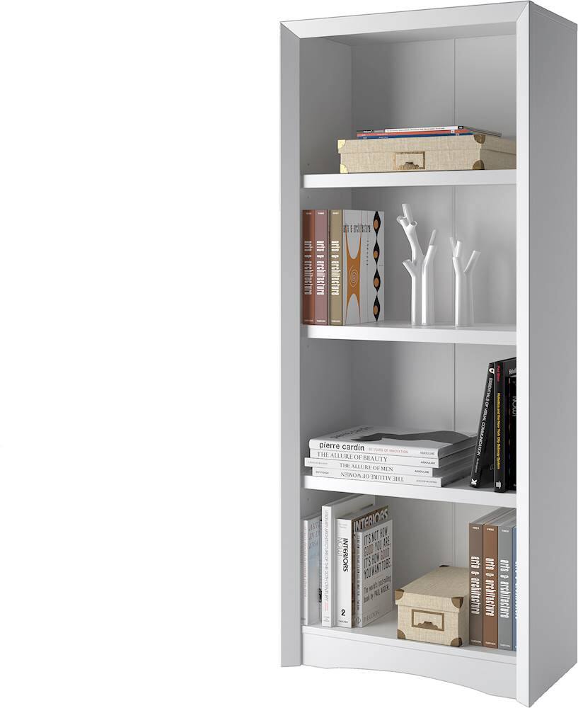 Alt View 11. CorLiving - Quadra Collection 4 Shelf Floor-Standing Bookcase - White.