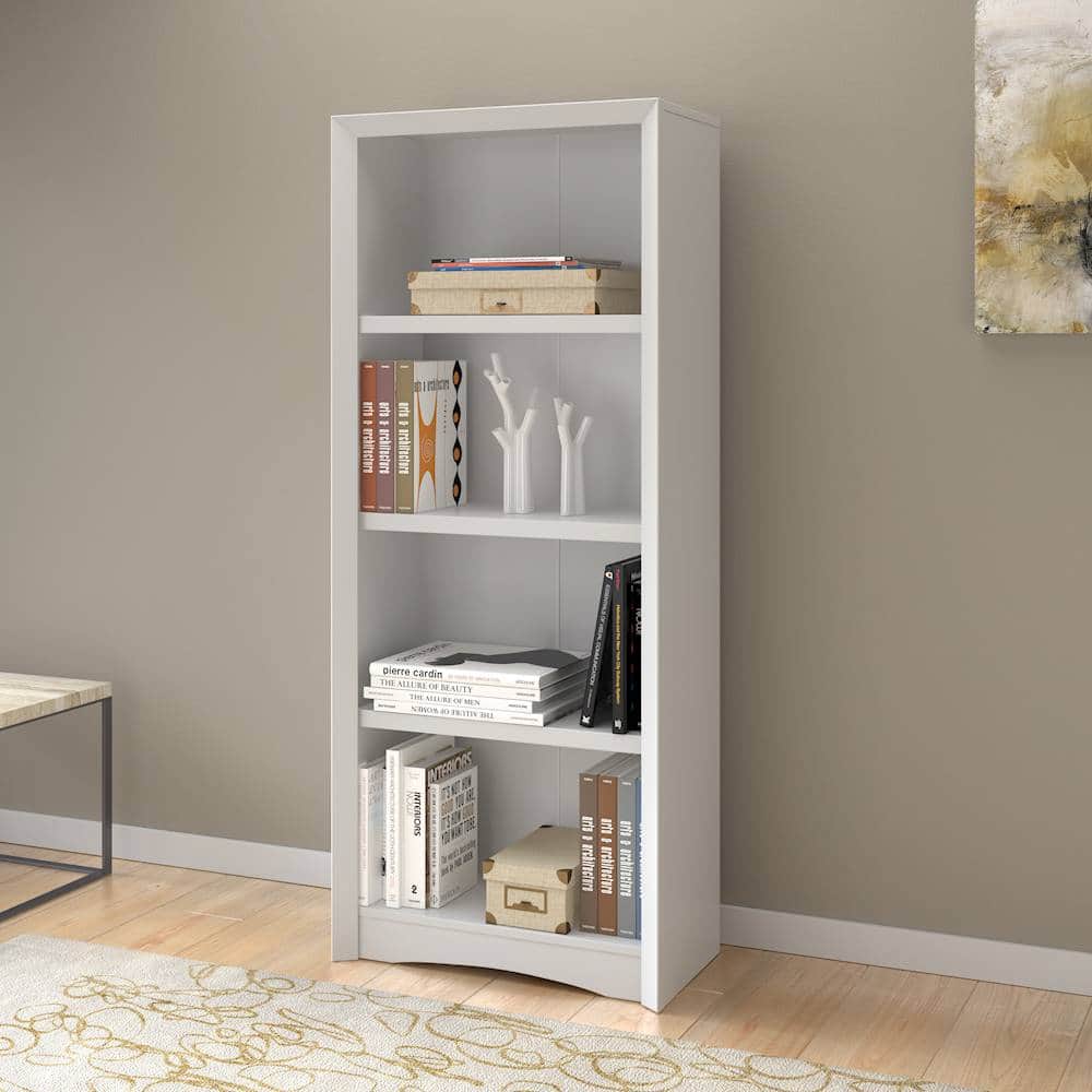 Alt View 12. CorLiving - Quadra Collection 4 Shelf Floor-Standing Bookcase - White.