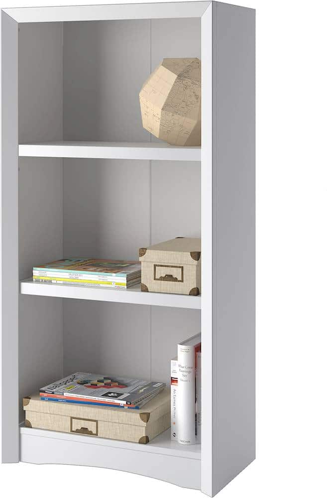 Alt View 12. CorLiving - Quadra Collection 3 Shelf Floor-Standing Bookcase - White.