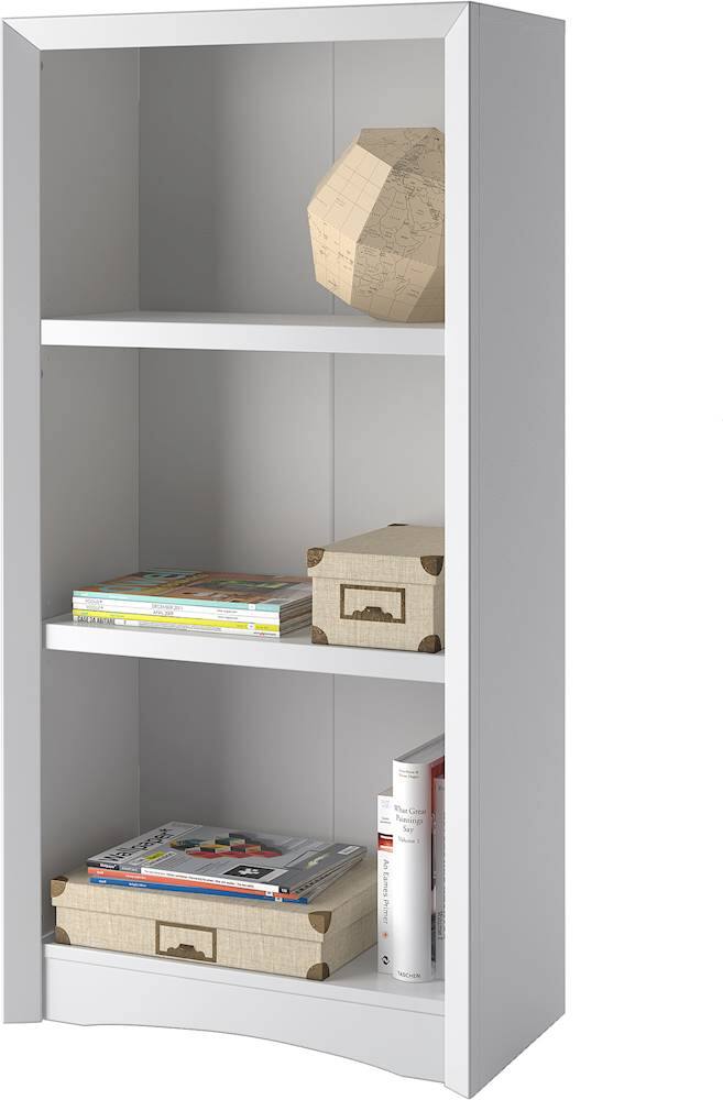 Alt View 12. CorLiving - Quadra Collection 3 Shelf Floor-Standing Bookcase - White.