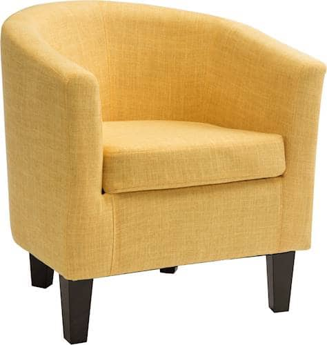 CorLiving - Antonio Tub Chair - Espresso/Yellow