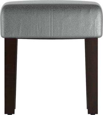 CorLiving - Antonio 16" Square Bench - Silver Gray/Dark Espresso