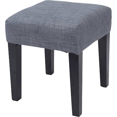 CorLiving - Antonio 16" Square Bench - Blue Gray/Dark Espresso