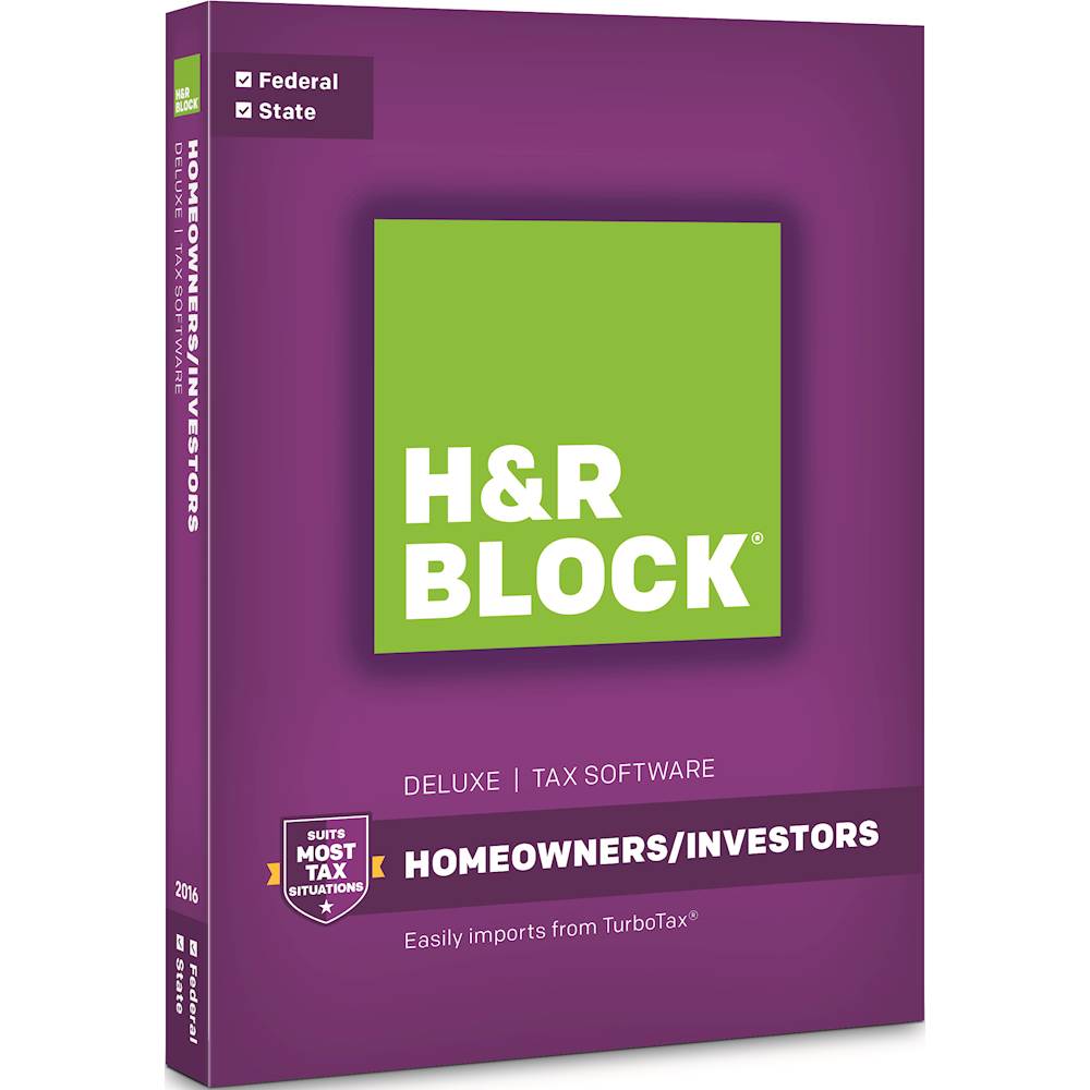 Best Buy H&R Block Tax Software Deluxe Homeowners/Investors Federal