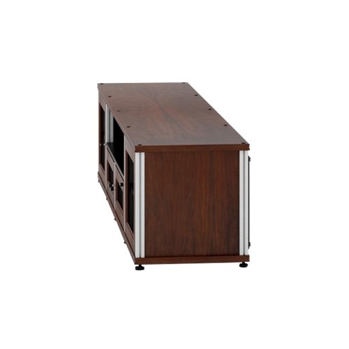 Angle View: Salamander Designs - Synergy TV Cabinet for Most Flat-Panel TVs Up to 90" - Aluminum/Dark Walnut