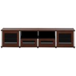 Front. Salamander Designs - Synergy TV Cabinet for Most Flat-Panel TVs Up to 90" - Aluminum/Dark Walnut.