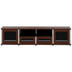Salamander Designs - Synergy TV Cabinet for Most Flat-Panel TVs Up to 90" - Aluminum/Dark Walnut - Front_Zoom