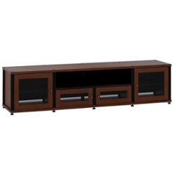 Salamander Designs - Synergy TV Cabinet for Most Flat-Panel TVs Up to 90" - Dark Walnut/Black Post - Front_Zoom
