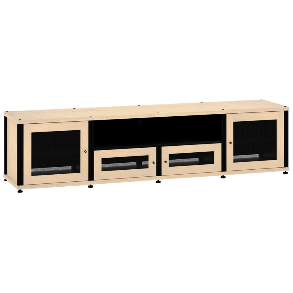 Left View: Salamander Designs - Synergy TV Cabinet for Most Flat-Panel TVs Up to 90" - Black/Natural Maple