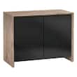 Salamander Designs - Chameleon Barcelona A/V Cabinet for Most Flat-Panel TVs up to 50" - Natural Walnut /Black Glass - Larger Front