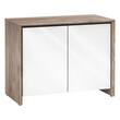 Salamander Designs - Chameleon Barcelona A/V Cabinet for Most Flat-Panel TVs up to 50" - Natural Walnut /Gloss White - Larger Front
