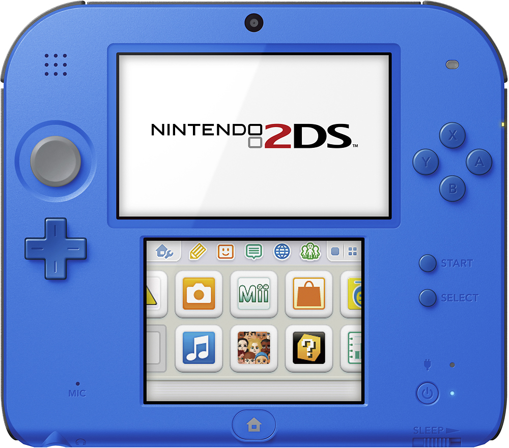 nintendo 2ds blue and black