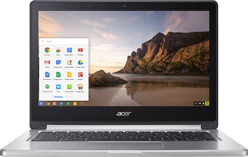 Acer - R 13 2-in-1 13.3" Touch-Screen Chromebook - MT8173 - 4GB Memory - 32GB eMMC Flash Memory - Sparkly silver - Larger Front