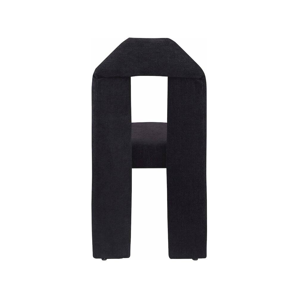 Alt View 3. Meridian Furniture - Bennett Black Chenille Fabric Dining Chair, Set of 2 - Black.