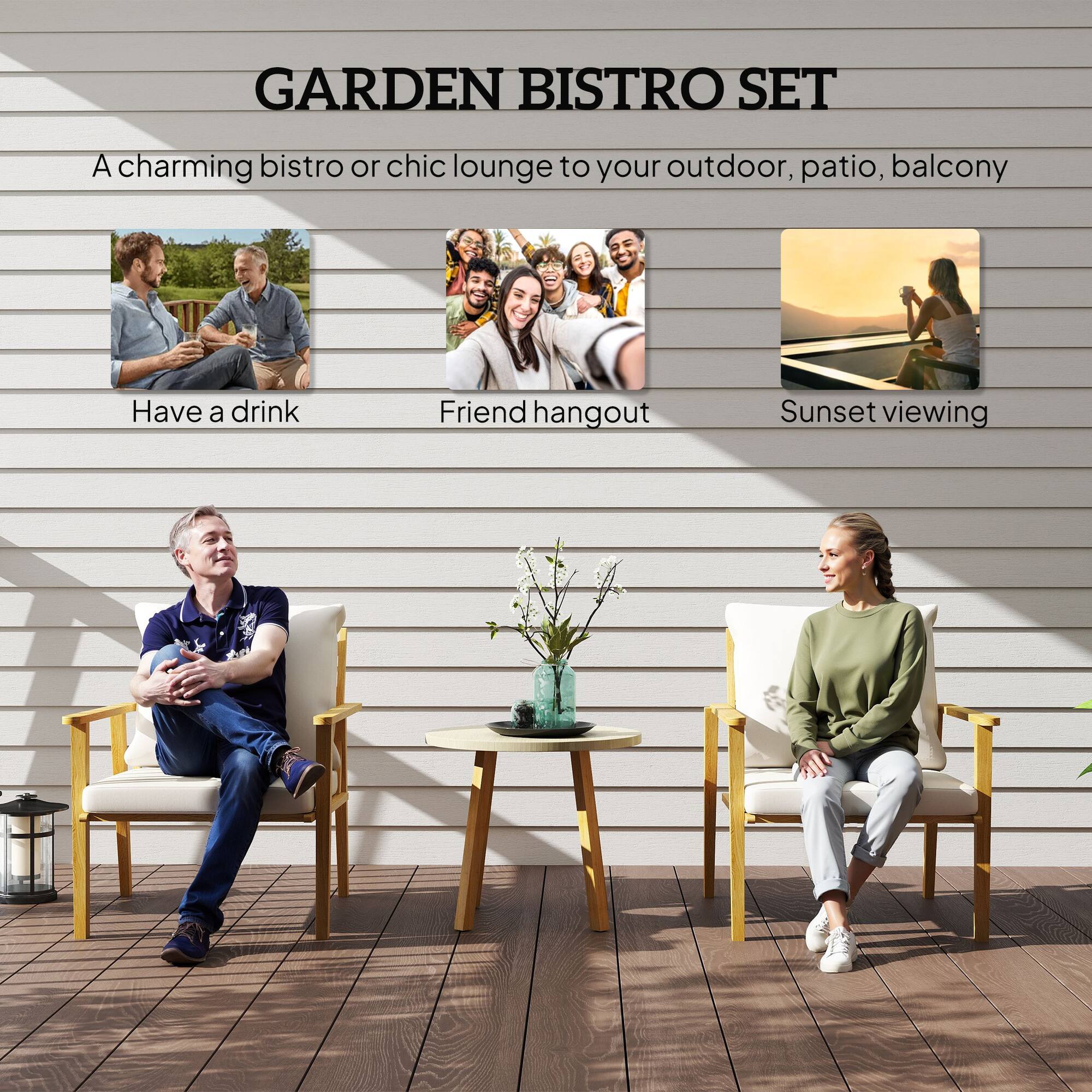 GARDEN BISTRO SET
A charming bistro or chic lounge to your outdoor, patio, balcony
Have a drink
Friend hangout
Sunset viewing