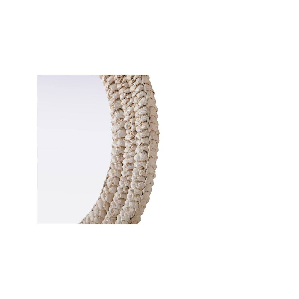 Back. Elegant Decor - Oval Cornhusk Mirror 27x36 in Linen White - Linen White.