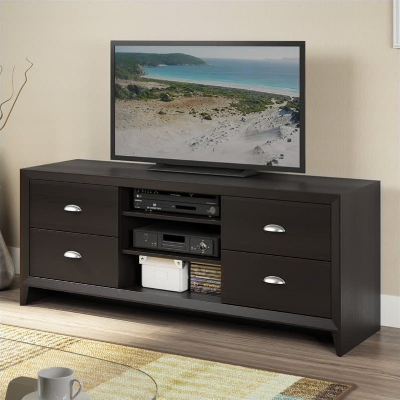 Front. CorLiving - Kansas TV Bench for Most Flat-Panel TVs Up to 60" - Brown.