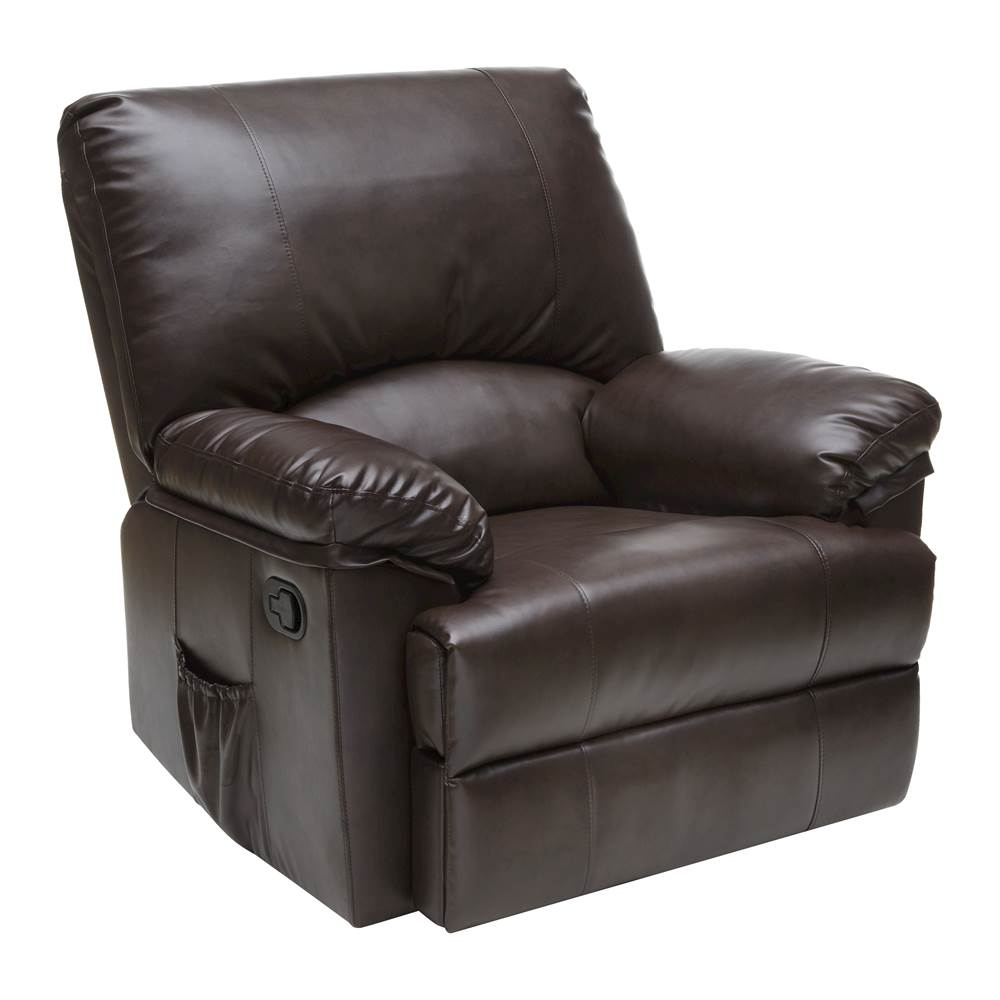 Angle View: Relaxzen - Heat and Massage Rocker Recliner Chair - Brown