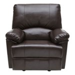 Front Zoom. Relaxzen - Heat and Massage Rocker Recliner Chair - Brown.