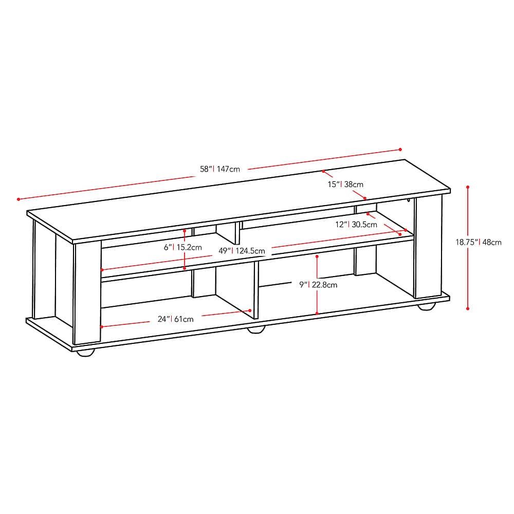 Alt View 15. CorLiving - Bakersfield Black Wooden TV Stand, for TVs up to 75" - Ravenwood Black.