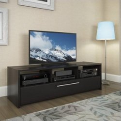 CorLiving - Wooden TV Bench, for TVs up to 75" - Black - Front_Zoom