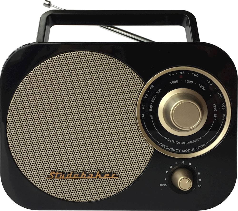 Front. Studebaker - Portable AM/FM Radio - Gold/Black.