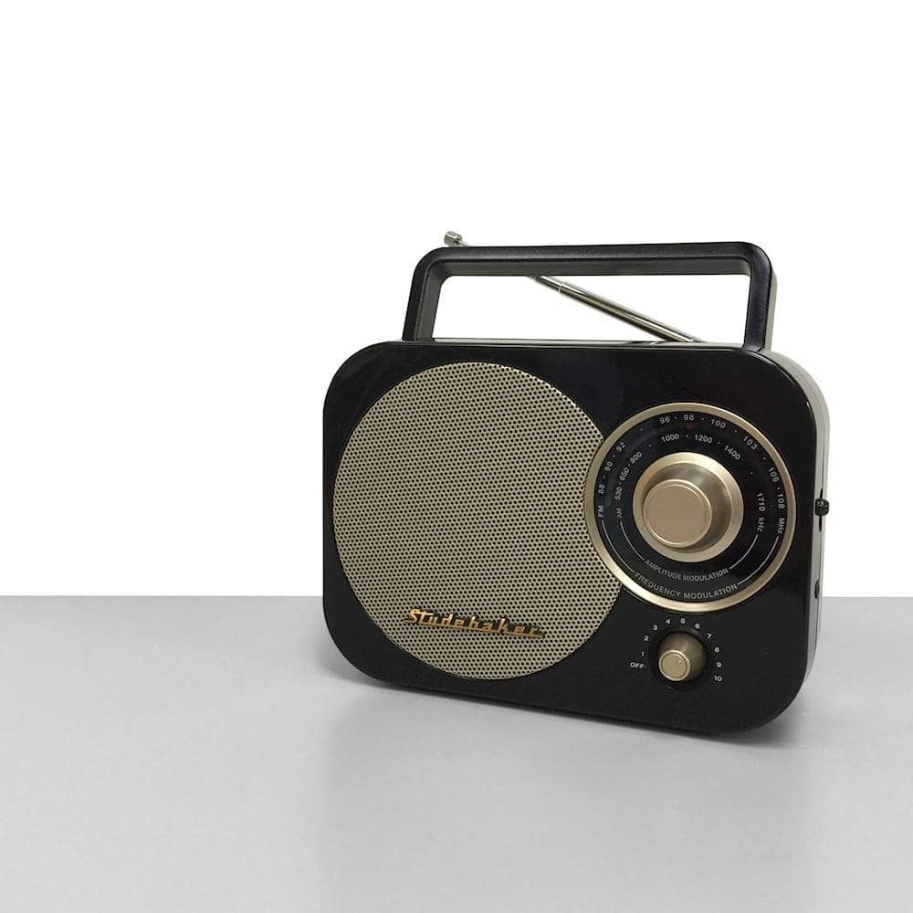 Alt View 12. Studebaker - Portable AM/FM Radio - Gold/Black.