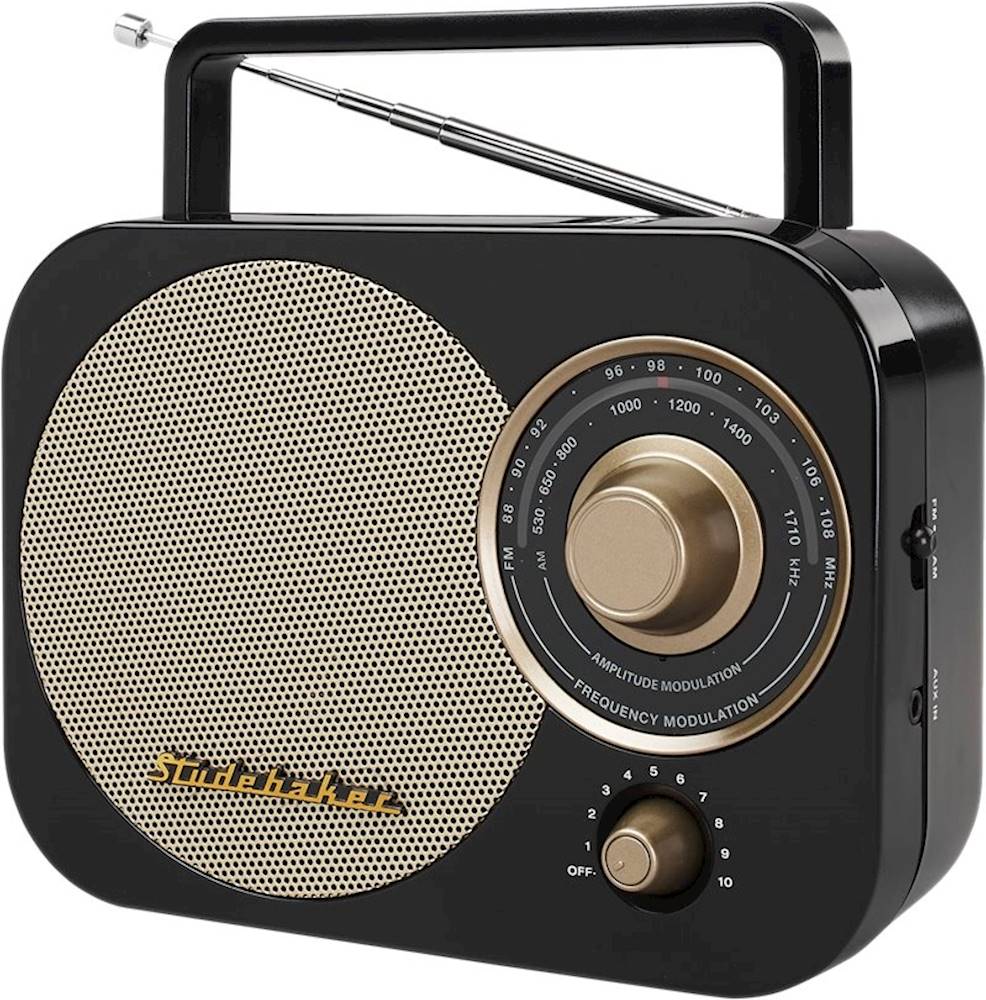 Left View: Studebaker - SB2000 Portable AM/FM Radio - Teal