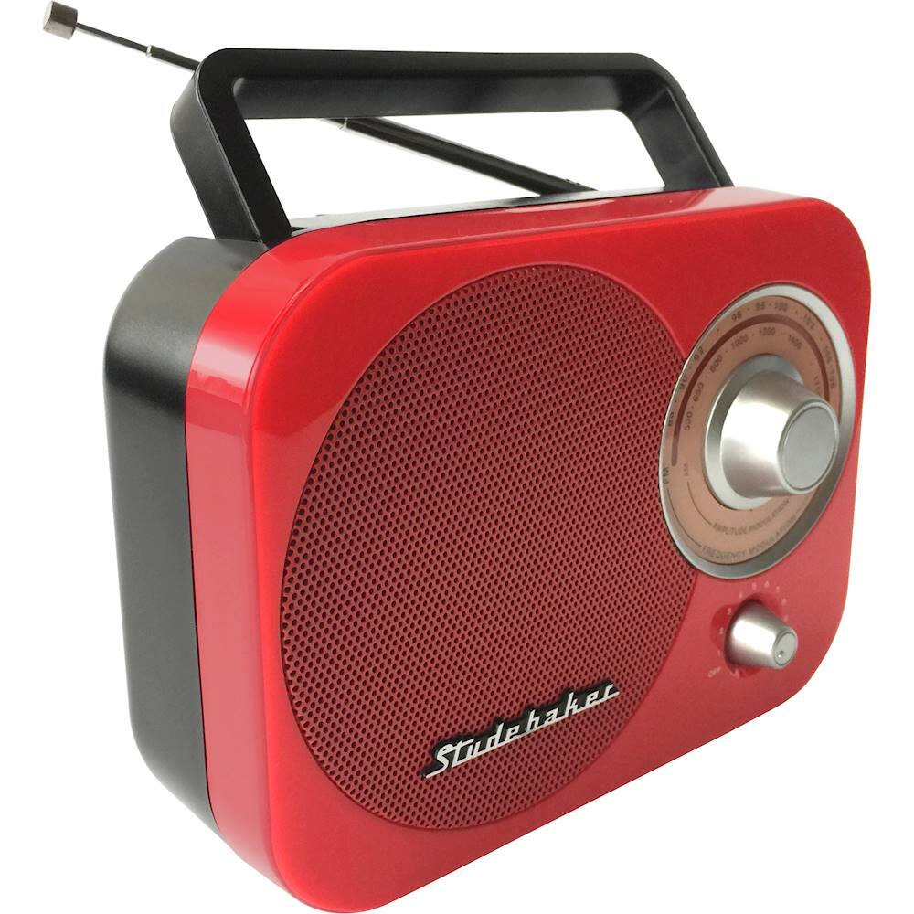 Angle. Studebaker - SB2000 Portable AM/FM Radio - Red/Black.