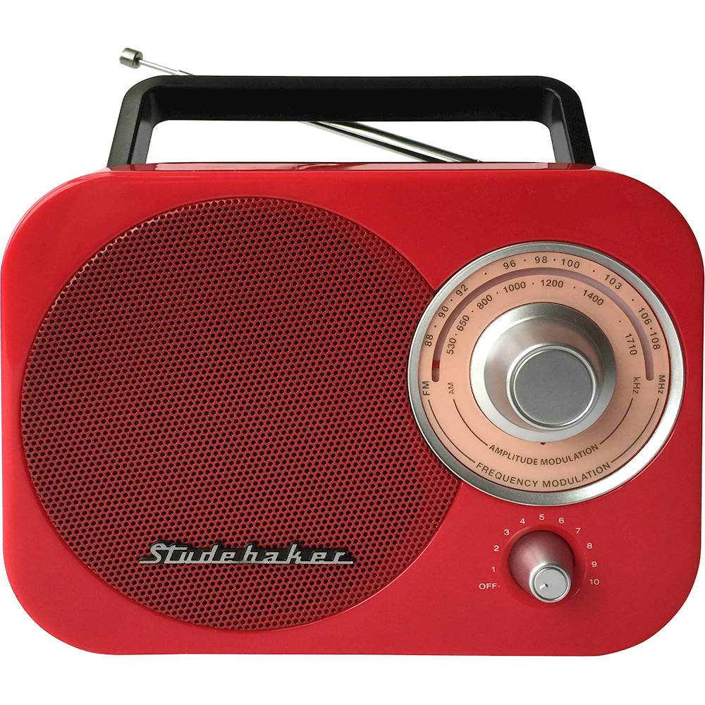 Studebaker SB2000 Portable AM/FM Radio Red/Black SB2000RB - Best Buy