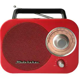 Studebaker - SB2000 Portable AM/FM Radio - Red/Black