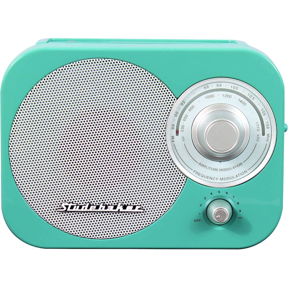 Front. Studebaker - SB2000 Portable AM/FM Radio - Teal.