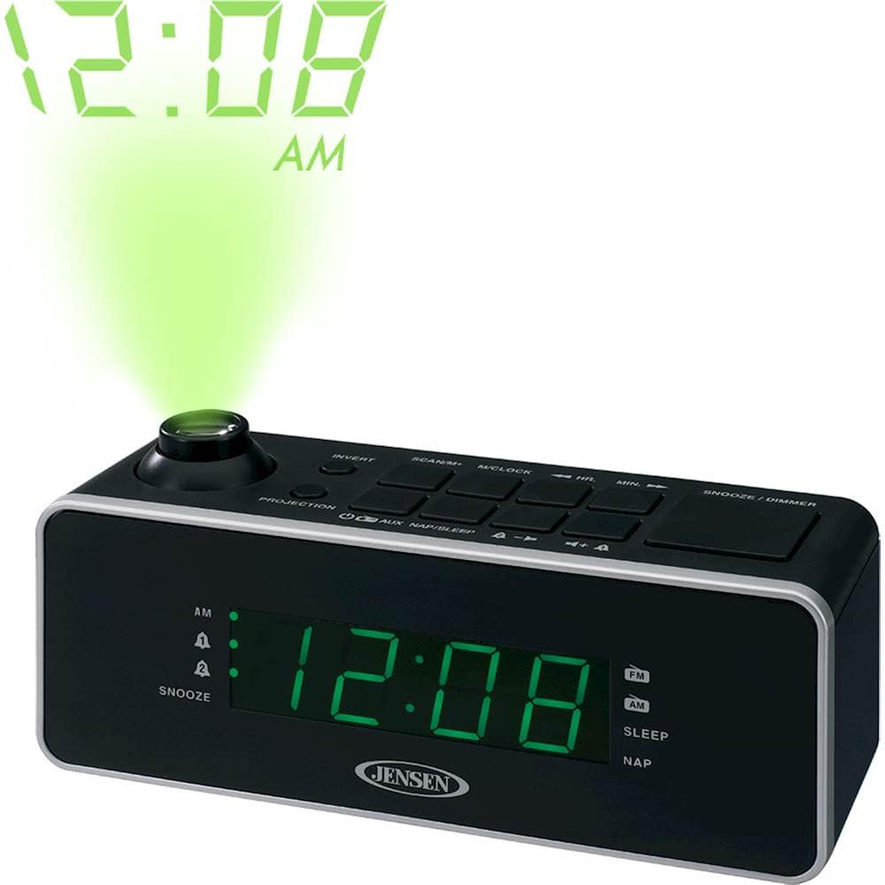 Best Buy Jensen Am Fm Dual Alarm Clock Radio With Projection Jcr 235