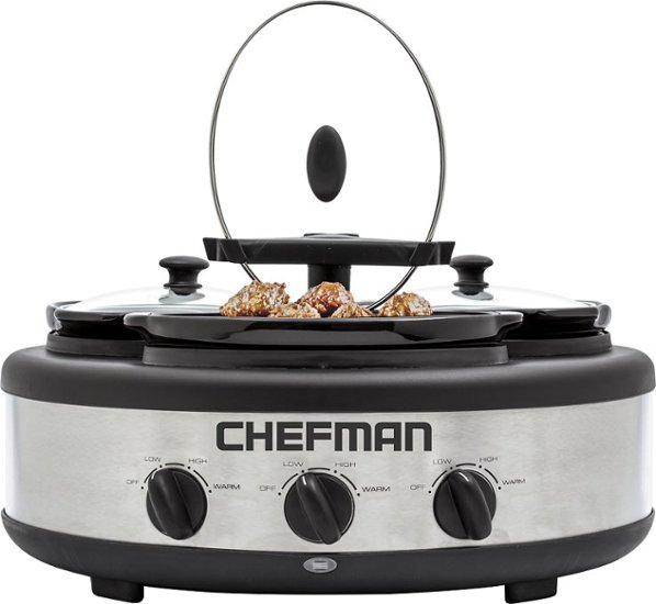 Chefman - 4.5-Quart Slow Cooker - Stainless - Angle Zoom
