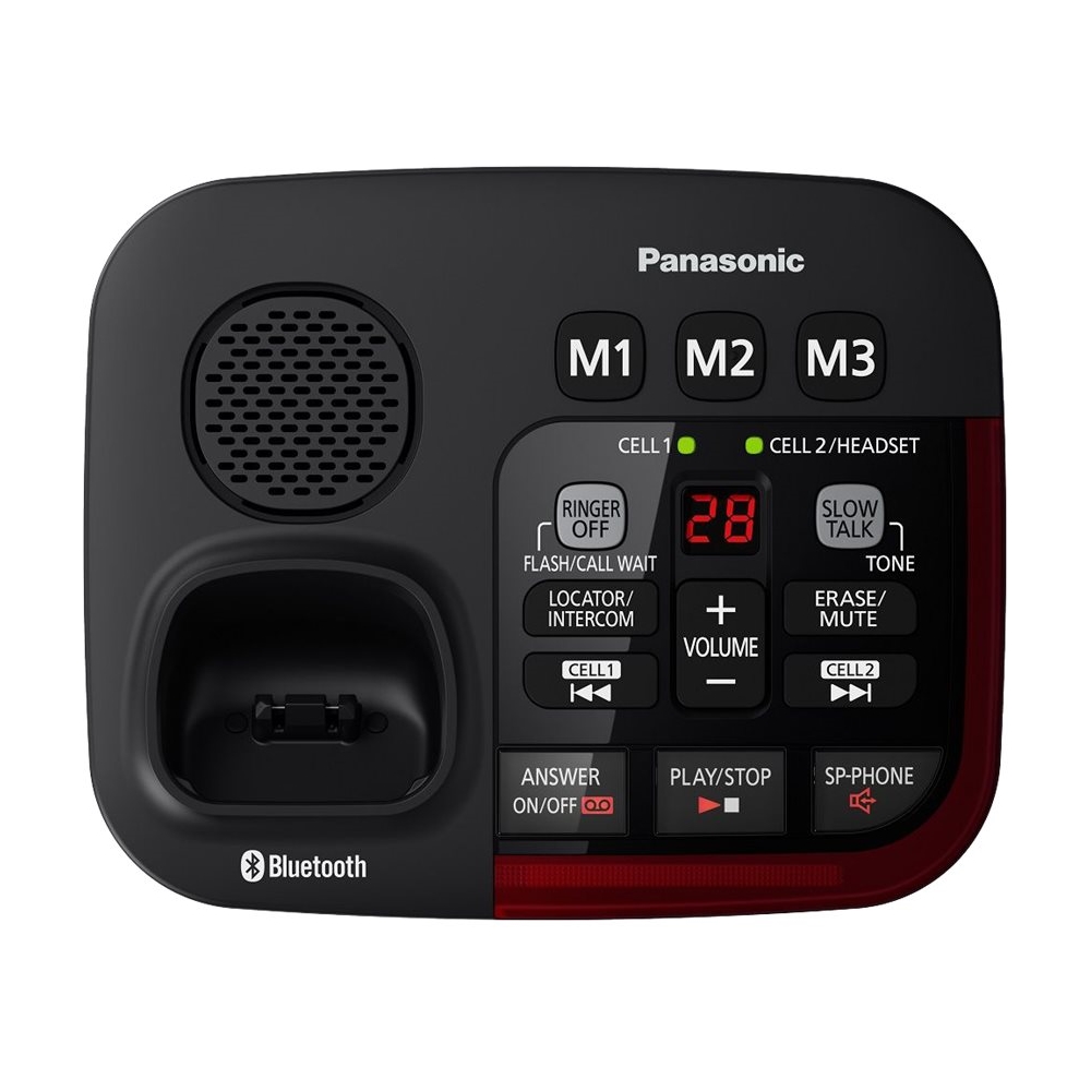 PANASONIC Link2Cell KX-TGM430B Bluetooth Amplified Cordless Phone with Digital Answering Machine Talking Caller ID Keypad and Phonebook Handset (B - 2