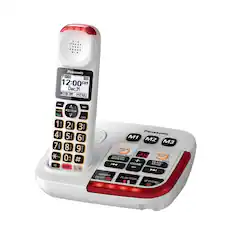 Angle. Panasonic - KX-TGM420W DECT 6.0 Expandable Cordless Phone System with Digital Answering System - White.