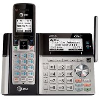 AT&T - TL96423 DECT 6.0 Expandable Cordless Phone with Bluetooth® Connect to Cell® with 4 Handsets - Silver/Black - Angle_Zoom