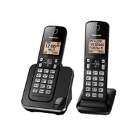 Panasonic - KX-TGC352B DECT 6.0 Expandable Cordless Phone System - Black - Angle_Zoom