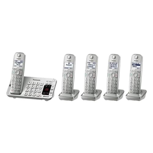 Panasonic - KX-TGE475S Link2Cell DECT 6.0 Expandable Cordless Phone System with Digital Answering System - Silver-Angle_Standard 