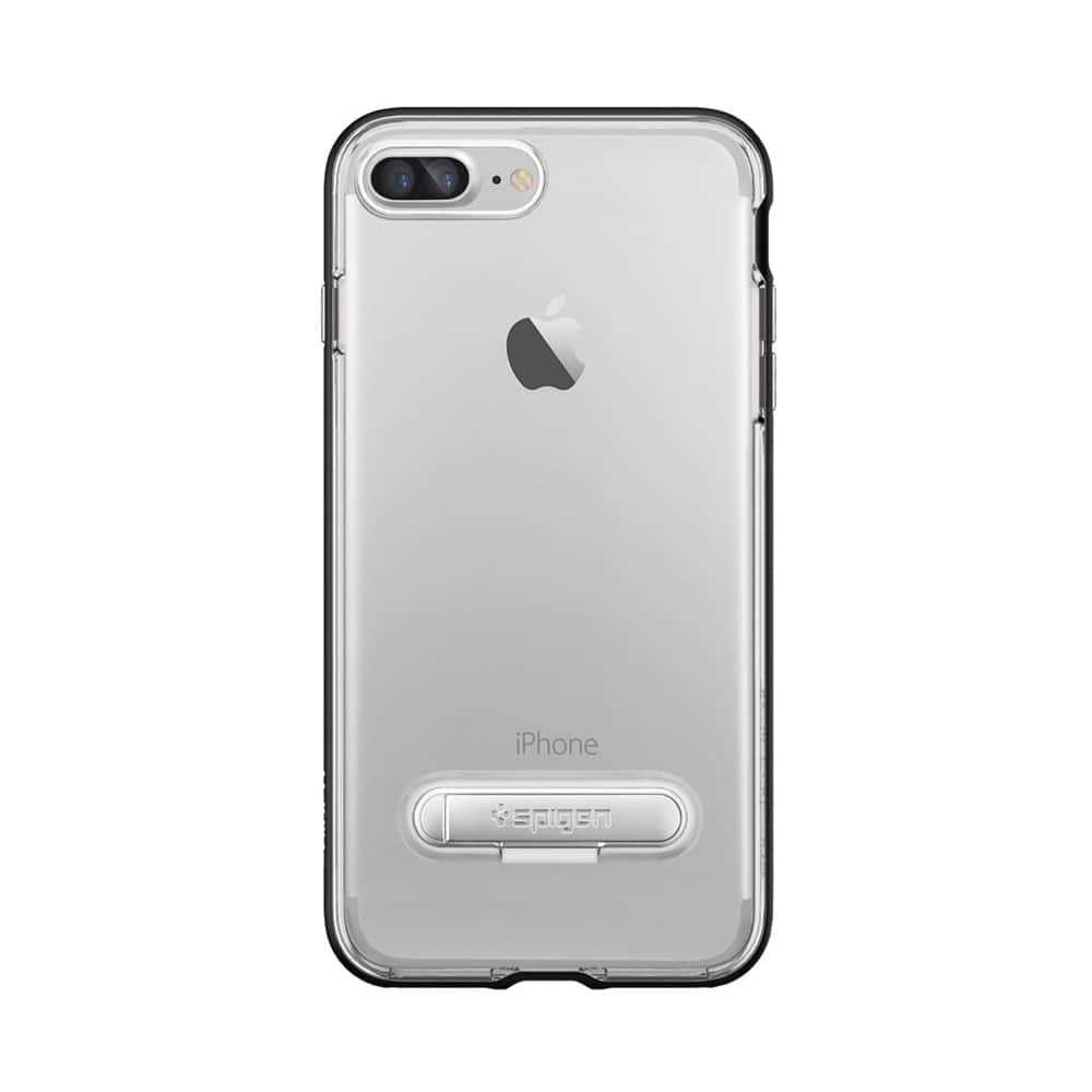 Front. Spigen - Crystal Hybrid Case for Apple® iPhone® 7 Plus and iPhone® 8 Plus - Black.