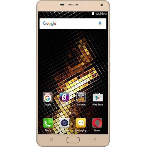 Front. BLU - Energy XL 4G with 64GB Memory Cell Phone (Unlocked) - Gold.