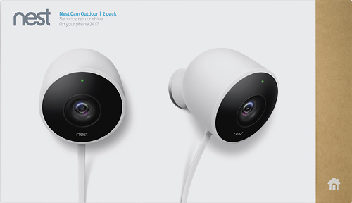 Google - Nest Cam Outdoor 1080p Wi-Fi Network Surveillance Cameras (2-Pack) - White