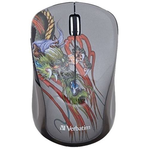Front. Verbatim - Notebook Multi-Trac Blue LED Wireless Scroll Mouse Nano Receiver - Dragon.