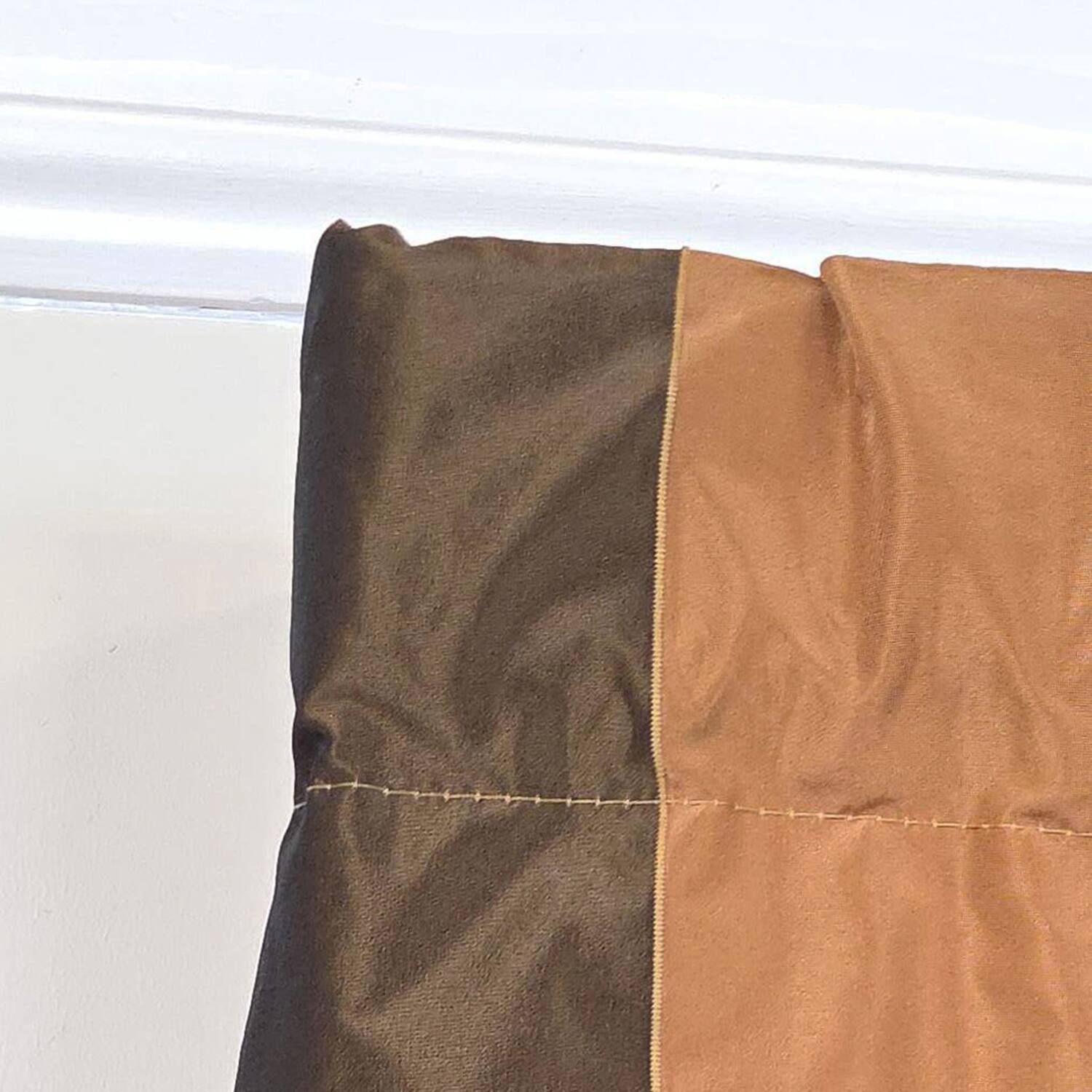 Alt View 1. RLF Home - RLF Home Pascal Stripe Tailored Window Valance 100% Cotton Lined Rod Pocket 50" x 17" Brown - Brown.