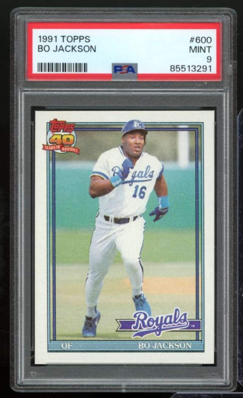 Bo Jackson Card 1991 Topps #600 PSA 9