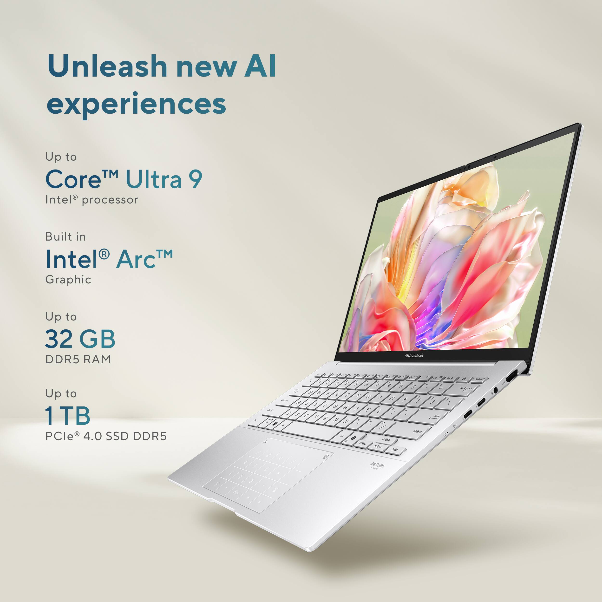 Unleash new AI experiences

Up to Core™ Ultra 9 Intel® processor

Built in Intel® Arc™ Graphic

Up to 32 GB DDR5 RAM

Up to 1 TB PCIe® 4.0 SSD DDR5