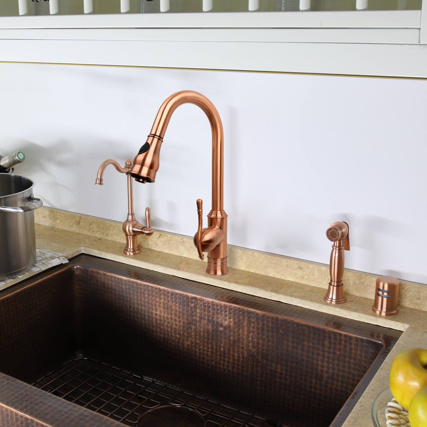 Alt View 3. Akicon - Akicon Solid Brass Kitchen Dishwasher Air Gap Cap Cover for Replacement in Copper - Copper.