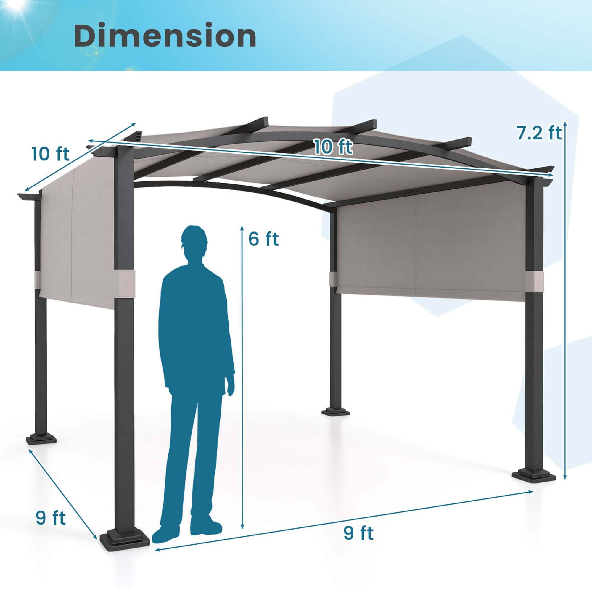 Dimension 10 ft 10 ft 7.2 ft 6 ft 9 ft 9 ft