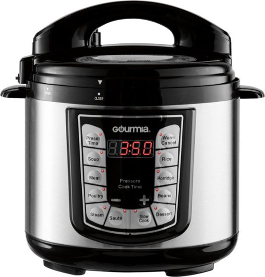 Gourmia - 4-Quart Pressure Cooker - Stainless steel - Angle Zoom