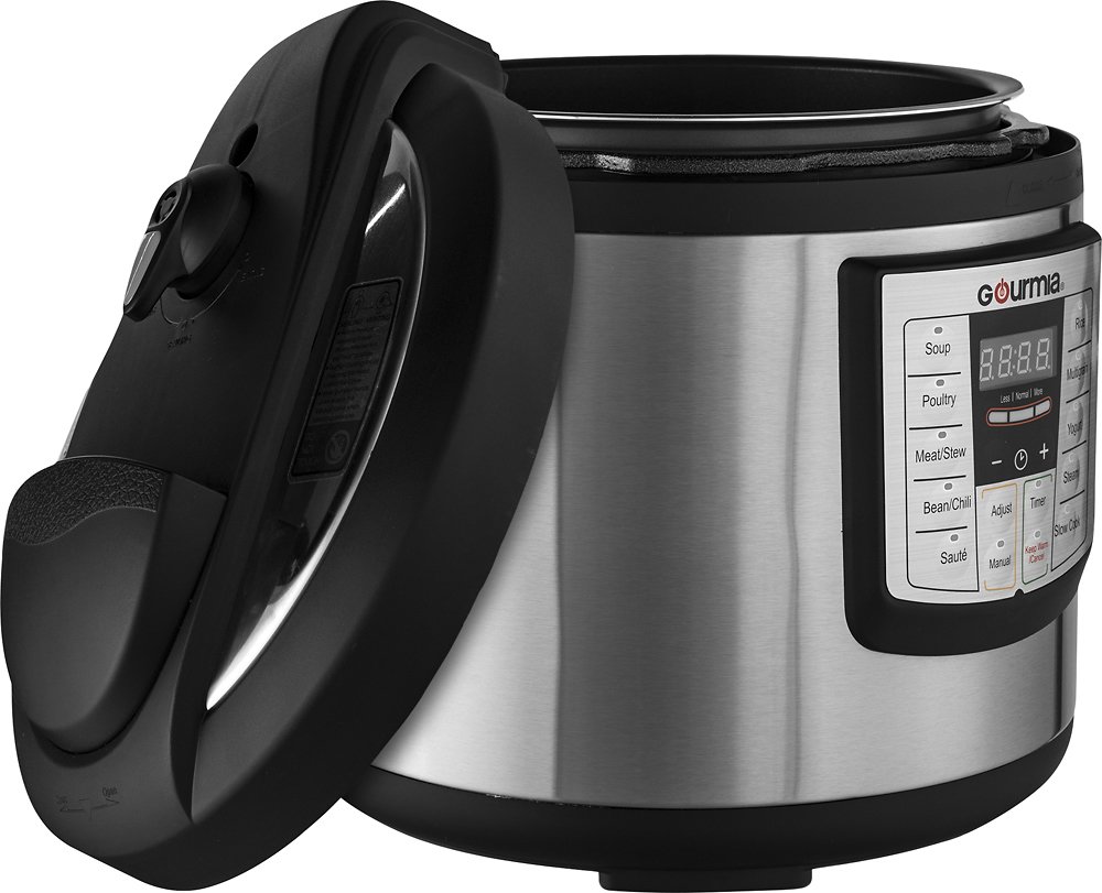 Gourmia - 6-Quart Pressure Cooker - Stainless steel - Angle Zoom